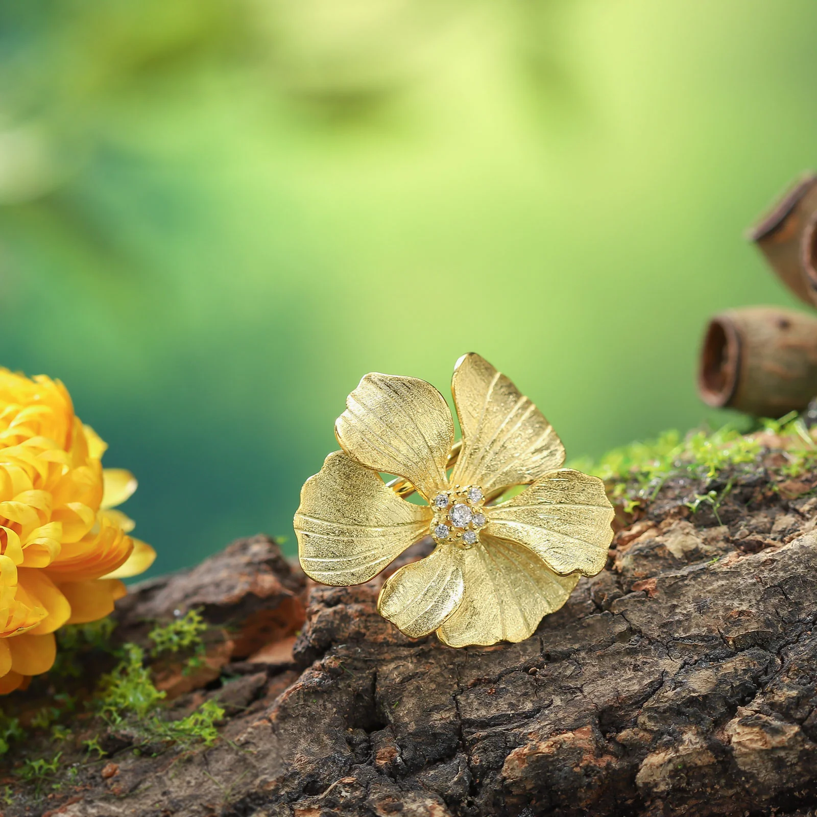 Elegant Blossom Adjustable Ring