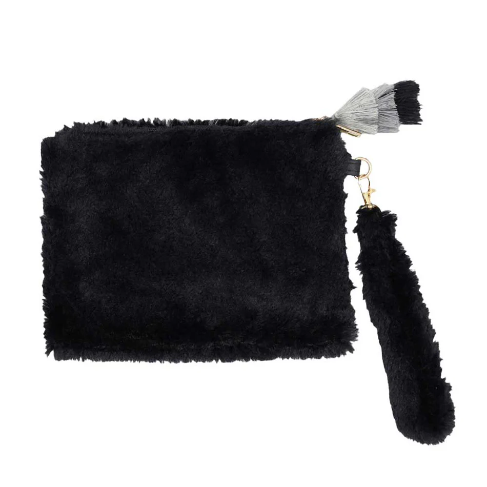 Versatile Faux Fur Clutch Bag