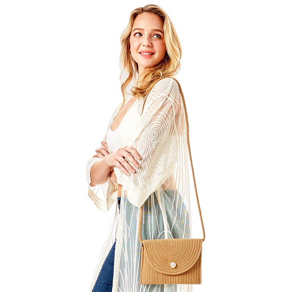 Chic Straw Crossbody Bag